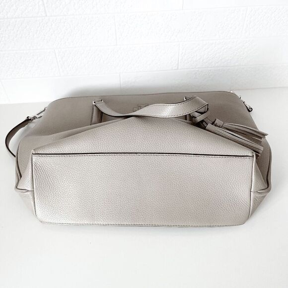 Tory Burch Womens Thea Zip Tote Bag With Tassel French Gray One Size Dust Bag - Picture 6 of 12